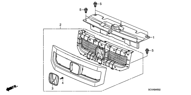 2009 Honda Element Front Grille Diagram