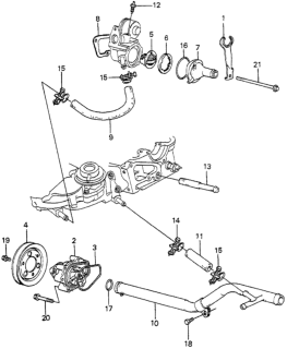 1981 Honda Prelude Rubber, Thermostat Mounting Diagram for 19305-PA0-000