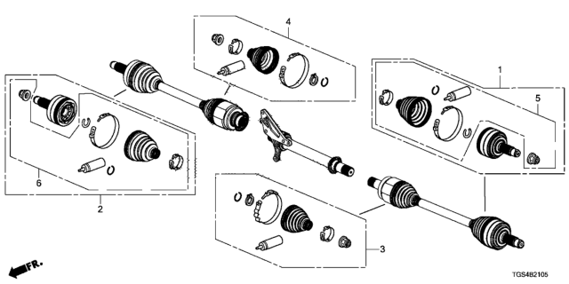 2019 Honda Passport BOOT SET, INBOARD Diagram for 44017-T6Z-A21