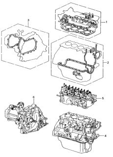 1982 Honda Civic 4 Door ** (1500) KH HMT Gasket Kit - Engine Assy.  - Transmission Assy. Diagram