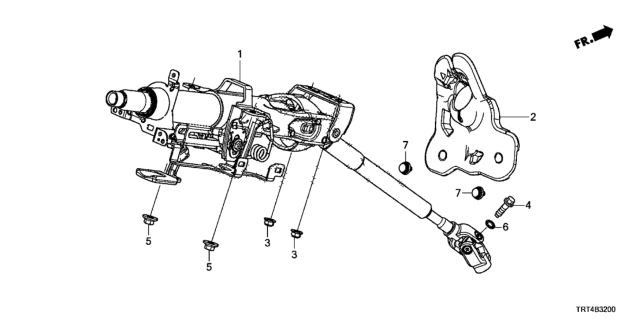 2018 Honda Clarity Fuel Cell 4 Door D (CLARITY NMC) KA 1AT Steering Column Diagram