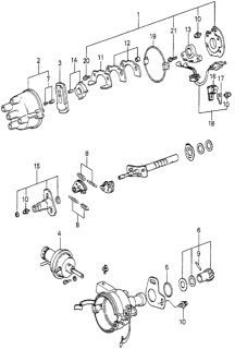 1980 Honda Prelude Distributor Components Diagram