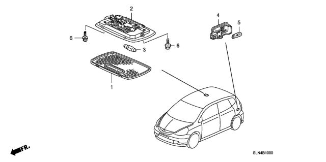 2007 Honda Fit 5 Door BASE KA 5MT Interior Light Diagram