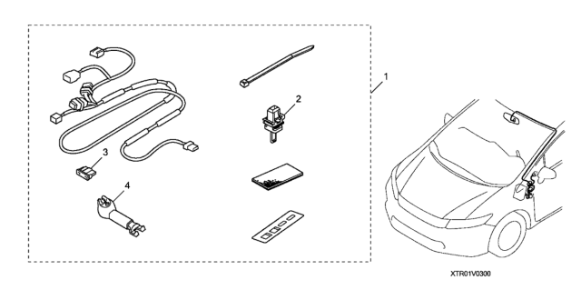 2012 Honda Civic Auto Day & Night Mirror Attachment Diagram