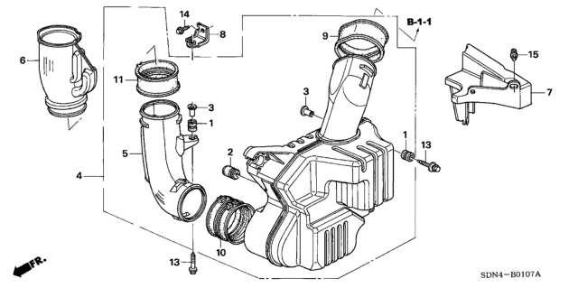 2003 Honda Accord 2 Door EX (V6) KL 5AT Resonator Chamber (V6) Diagram