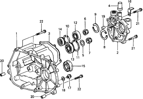 1978 Honda Civic 4MT Transmission Housing Diagram