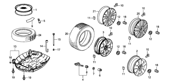 2015 Honda Crosstour Wheel Disk Diagram