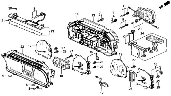 1989 Honda Civic Meter Components Diagram