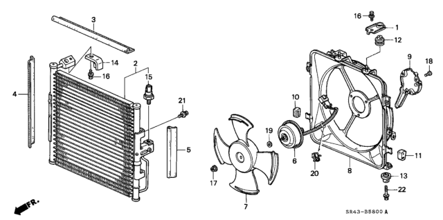 1994 Honda Civic A/C Air Conditioner (Condenser) Diagram