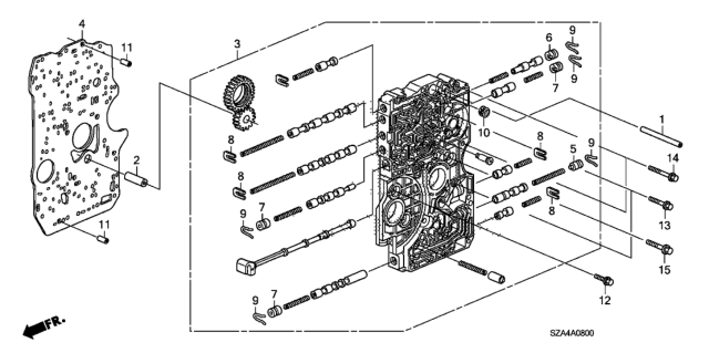 2012 Honda Pilot Body Assembly, Main Valve Diagram for 27000-R36-A00