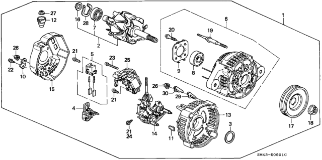 1992 Honda Accord Cover, RR. End Diagram for 31135-PT0-003