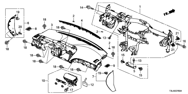 2014 Honda Accord Instrument Panel Diagram