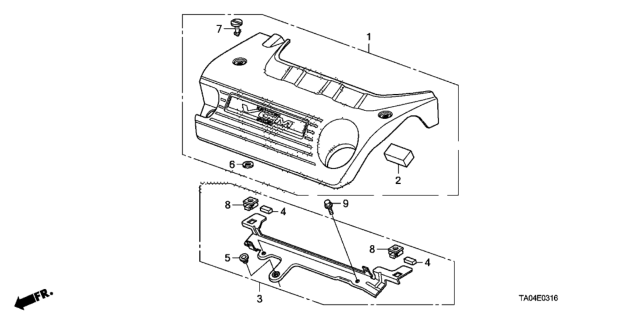 2008 Honda Accord Engine Cover (V6) Diagram