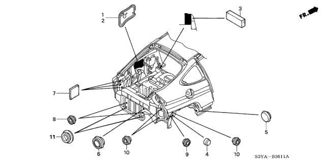 2004 Honda Insight Grommet (Rear) Diagram