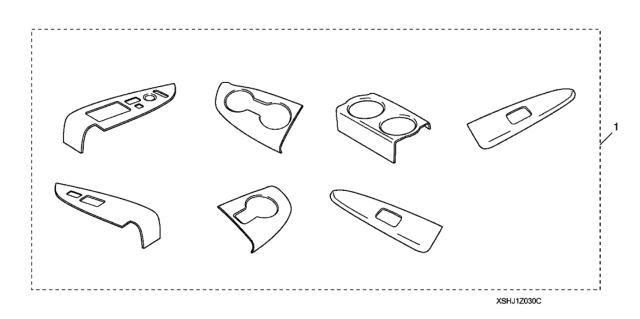 2010 Honda Odyssey Window Switch - Cup Holder Kit Diagram