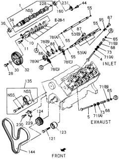 1994 Honda Passport Camshaft, Driver Side Bank Diagram for 8-97064-306-2