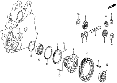 1987 Honda Prelude 2 Door SI KA 4AT AT Differential Diagram