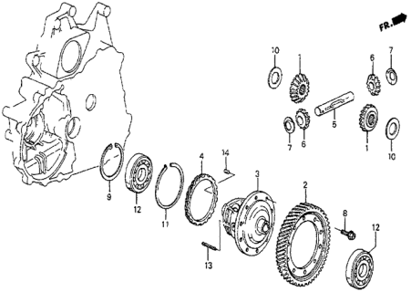 1986 Honda Prelude AT Differential Diagram