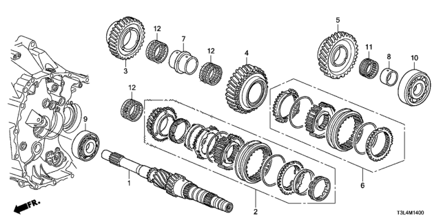 2013 Honda Accord Bearing, Needle (42X47X24) Diagram for 91102-RMB-003