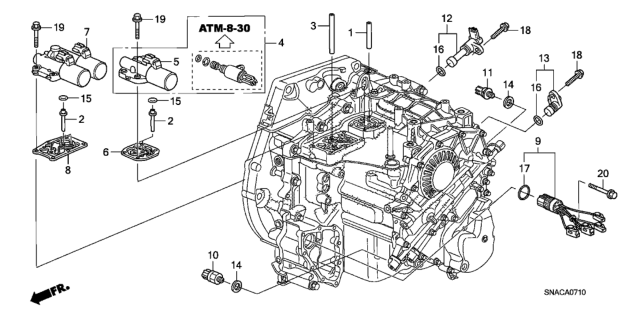 2010 Honda Civic 4 Door EX-L (NAVIGATION) KA 5AT AT Solenoid Diagram