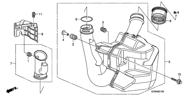 2007 Honda Accord Resonator Chamber (L4) Diagram