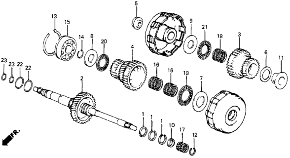 1984 Honda CRX 2 Door DX KA 3AT 3AT Mainshaft Diagram