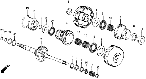 1984 Honda CRX 3AT Mainshaft Diagram