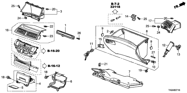2012 Honda Accord Outlet Assy *NH608L* Diagram for 77611-TA0-A01ZD