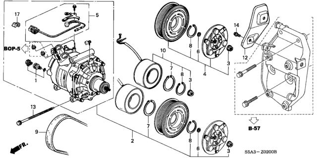 2002 Honda Civic A/C Compressor Diagram 2