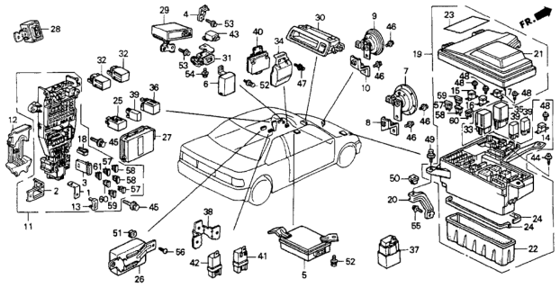 1991 Honda Accord Cover, Passive Belt Unit Diagram for 39781-SM2-A01