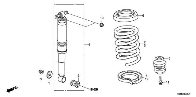 2015 Honda Odyssey Stopper, Rear Bump Diagram for 52722-SHJ-A03