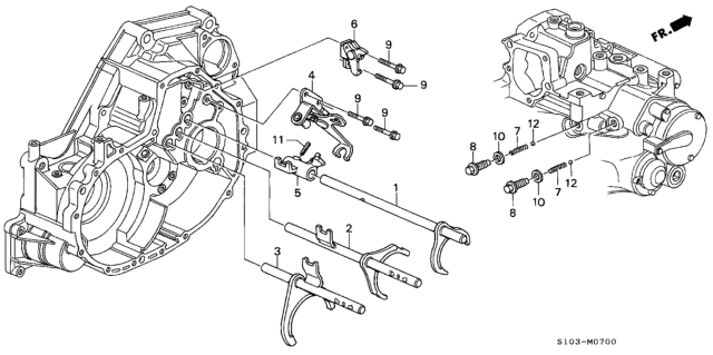 1998 Honda CR-V MT Shift Fork Diagram