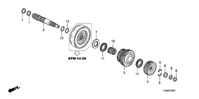 2010 Honda Accord AT Third Shaft (V6) Diagram