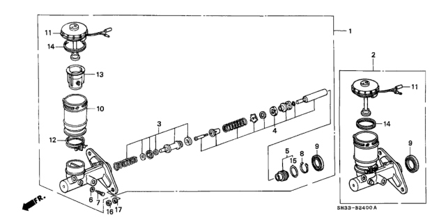 1990 Honda Civic Brake Master Cylinder Diagram