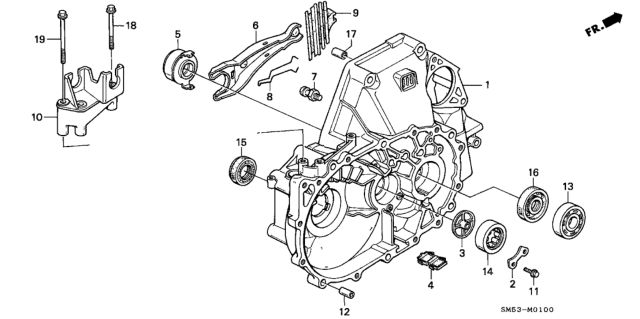 1991 Honda Accord MT Clutch Housing Diagram