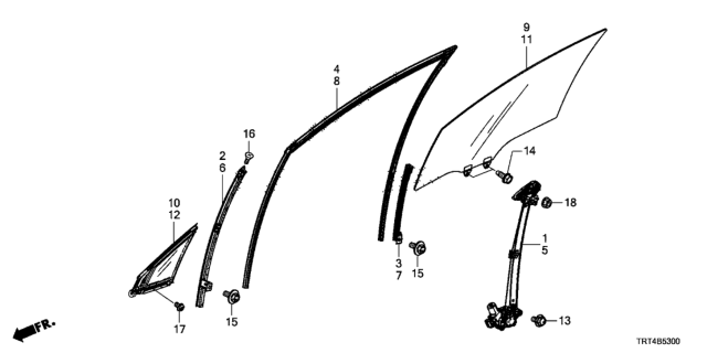2017 Honda Clarity Fuel Cell Sash, L. FR. (Lower) Diagram for 72271-TRT-A01