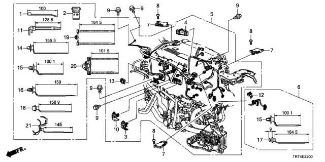 2019 Honda Clarity Fuel Cell Cover, Ecu Connector Diagram for 91501-RE1-Z00