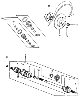 1979 Honda Prelude Driveshaft - Front Brake Disk Diagram