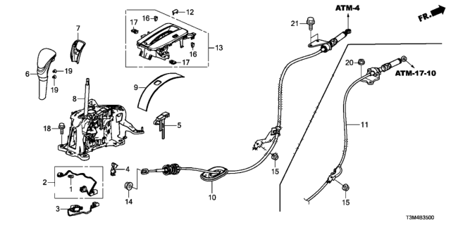 2017 Honda Accord Select Lever Diagram