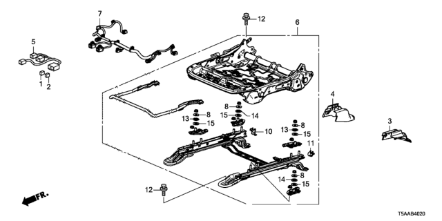 2019 Honda Fit Frame, R. FR. Seat Cushion Diagram for 81136-T5R-A02