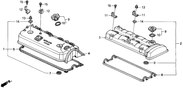 1996 Honda Prelude Gasket, Head Cover Diagram for 12341-PT2-000