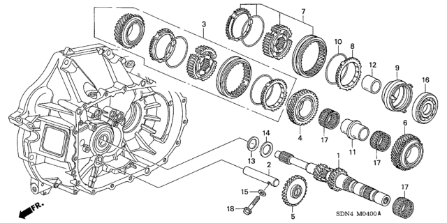 2004 Honda Accord MT Mainshaft (L4) Diagram