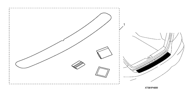 2013 Honda Civic REAR BUMPER APPLIQUE Diagram for 08P48-TS8-103