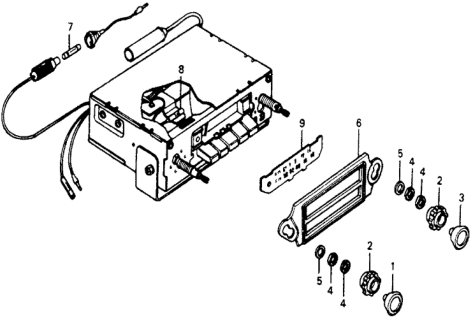 1976 Honda Accord Auto Radio Components Diagram