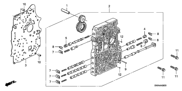 2010 Honda CR-V AT Main Valve Body Diagram