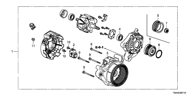 2017 Honda Civic Alternator (Denso) (2.0L) Diagram