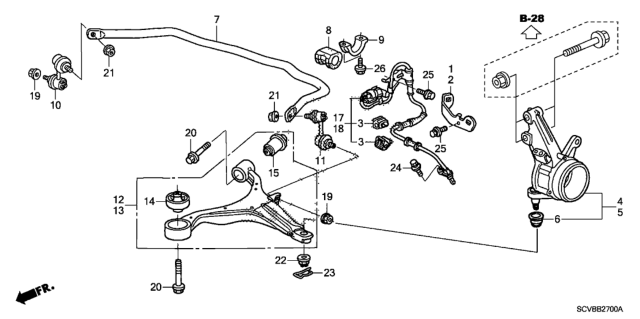 2011 Honda Element Front Knuckle - Front Lower Arm Diagram