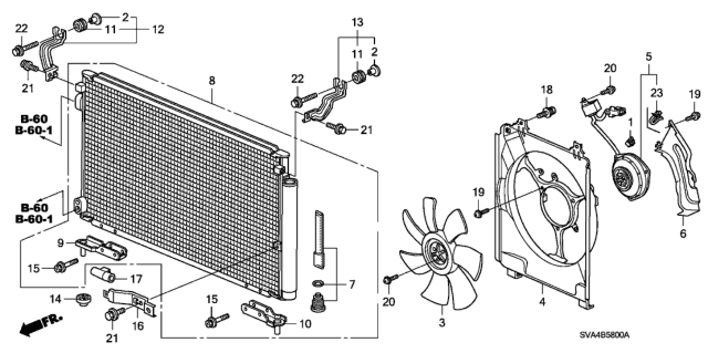 2007 Honda Civic A/C Condenser Diagram 1