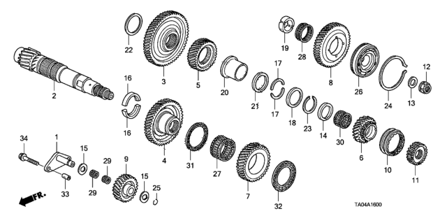 2010 Honda Accord AT Countershaft (V6) Diagram