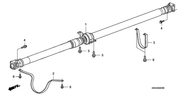 2009 Honda CR-V Shaft Assembly, Propeller Diagram for 40100-SXS-A01